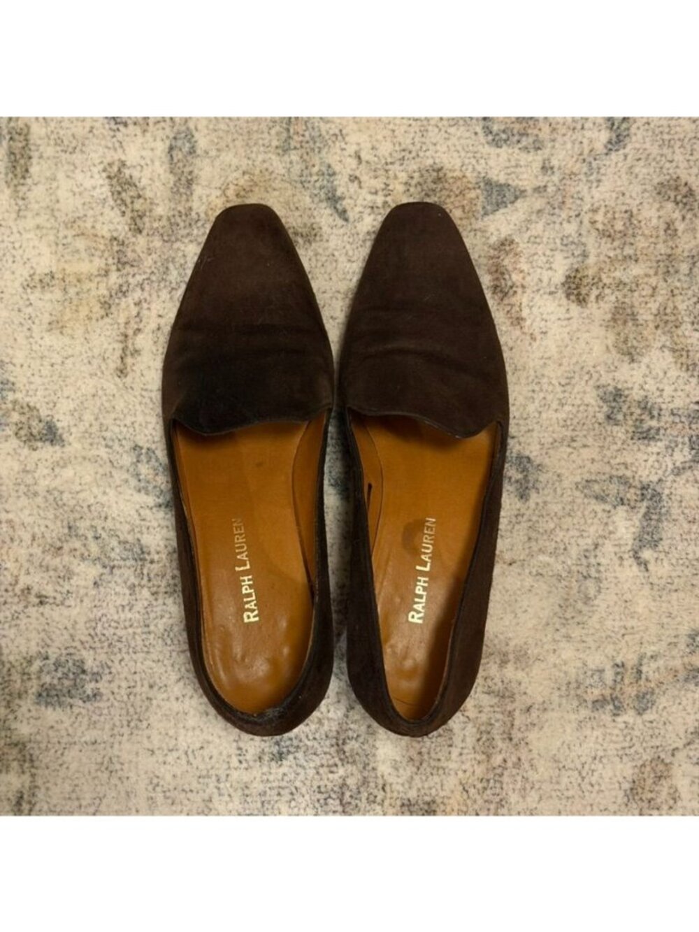 Ralph Lauren Chocolate Brown Suede Heel Loafers Size 6.5 Quiet Luxury - Picture 2 of 8